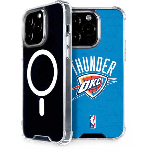 NBA OKC Thunder Distressed iPhone 15 Pro MagSafe Case